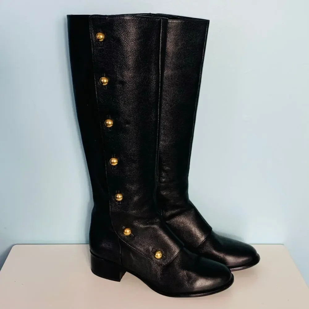 Michael Kors Black Leather Maisie Boots Size 8 - Picture 5 of 10